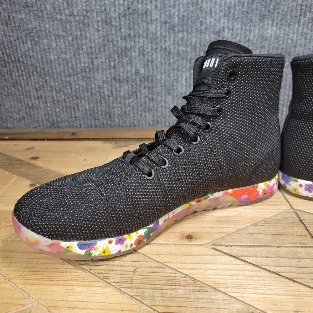 NOBULL Outwork High-Top Trainer Black Daisy Floral Men's Size 10 Rare CrossFit - Picture 5 of 13